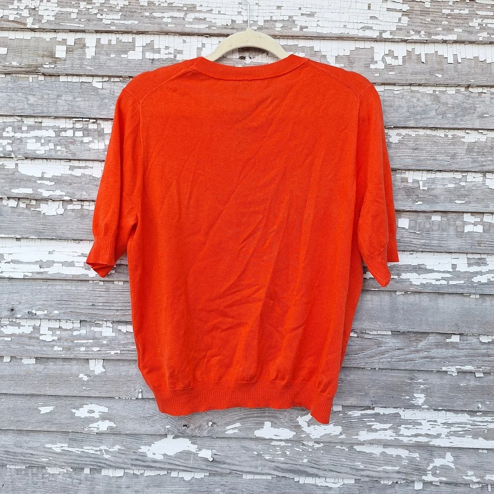 J. Crew Bold Orange Knit Top - Picture 4 of 7